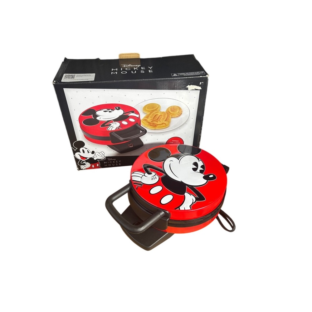 Disney Chef Mickey Mouse 7" Round Waffle Maker Retro Style Holiday GIFT NEW